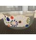 Etched glass bowl with mosaic