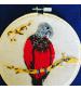 Original embroidered vulture parrot lives in the hills of New Guinea