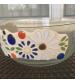 Etched glass bowl with mosaic