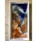 Wood serving tray 6 1/2 x 13 x 1 1/2 epoxy resin ocean scene wood painted white