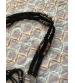 Macramé belt Black handmade macramé belt with Nupuyai stones and wood beads